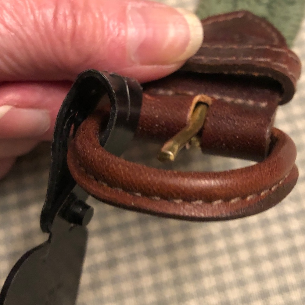 VTG 70s Northern Spirit Braided Cord Belt NWOT Green with Brown Leather #1291